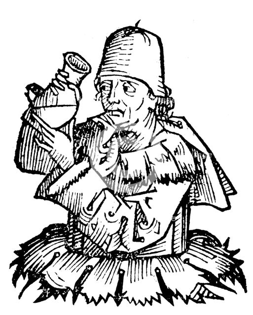 Antonius de Monte Ulmi (fl1384-1390), Italian physician, necromancer, magician and astrologer, 1493. Artist: Unknown