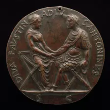 Antonius Pius and Faustina Joining Hands [reverse], fourth quarter 15th century. Creator: Antonio Averlino