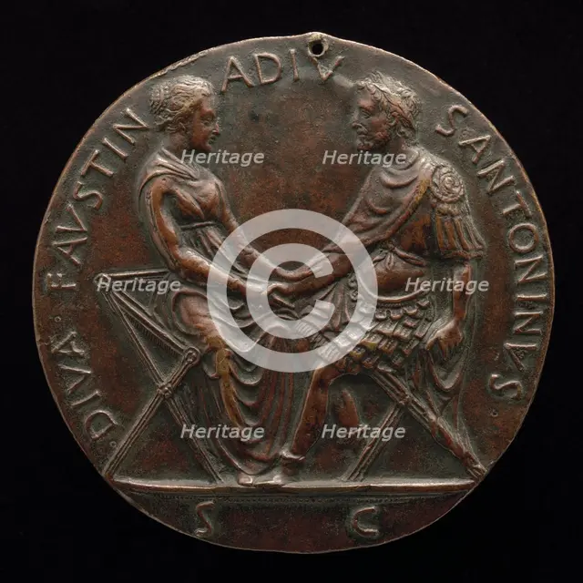 Antonius Pius and Faustina Joining Hands [reverse], fourth quarter 15th century. Creator: Antonio Averlino.