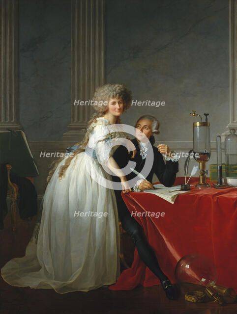 Antoine Laurent Lavoisier (1743-1794) and His Wife..., 1788. Creator: Jacques-Louis David.