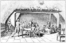 Antoine Laurent Lavoisier, 18th century French chemist, investigating respiration