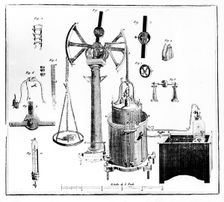 Antoine Lavoisier's apparatus for weighing gases, 1789. Creator: Unknown