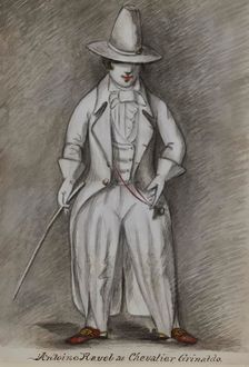 Antoine Ravel as Chevalier Grinaldo, 1855-1859. Creator: Alfred Jacob Miller