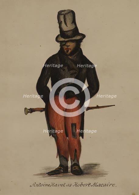 Antoine Ravel as Robert Macaire, 1855-1859. Creator: Alfred Jacob Miller.