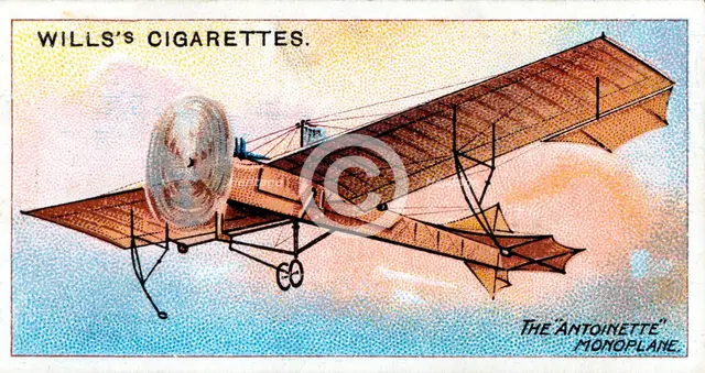 'Antoinette' monoplane of French aviator Hubert Latham, c1910. Artist: Unknown