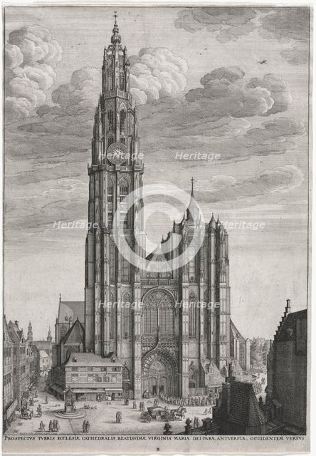 Antwerp Cathedral, 1649. Creator: Wenceslaus Hollar (Bohemian, 1607-1677).