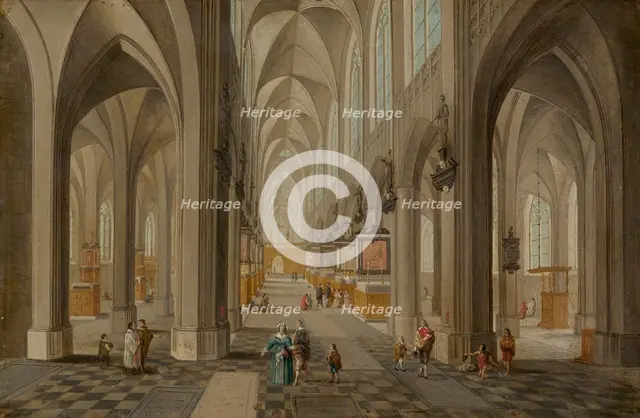 Antwerp Cathedral, c. 1650/1655. Creator: Peeter Neeffs the Elder.