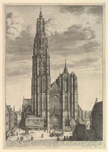Antwerp Cathedral (Prospectvs Tvrris Ecclesiæ Cathedralis), 1625-77. Creator: Wenceslaus Hollar