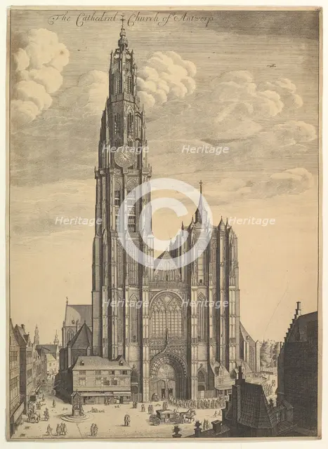 Antwerp Cathedral (Prospectvs Tvrris Ecclesiæ Cathedralis), 1649. Creator: Wenceslaus Hollar.