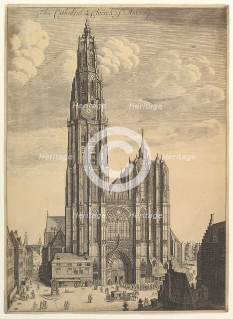 Antwerp Cathedral (Prospectvs Tvrris Ecclesiæ Cathedralis), 1649. Creator: Wenceslaus Hollar.