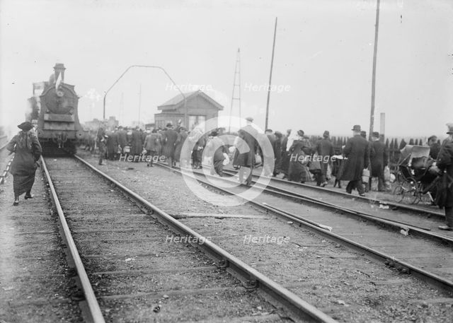 Antwerp refugees fleeing to Holland, 1914. Creator: Bain News Service.