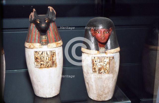 Anubis Canopic Jars, 22nd Dynasty, c1550BC-1069 BC. Artist: Unknown.