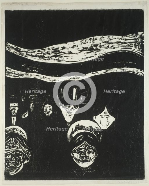 Anxiety, 1896. Creator: Edvard Munch.