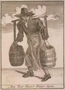 Any New River Water here Cries of London, (c1688?). Artist: Anon