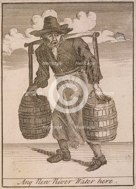'Any New River Water here', Cries of London, (c1688?). Artist: Anon