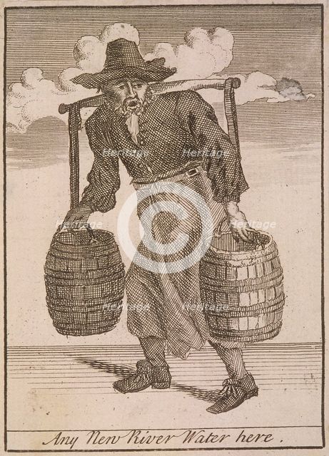 'Any New River Water here', Cries of London, (c1688?). Artist: Anon