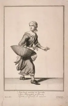 Any Card matches or Savealls from Cries of London, (c1688?). Artist: Anon