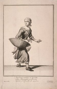 Any Card matches or Savealls from Cries of London, (c1688?). Artist: Anon