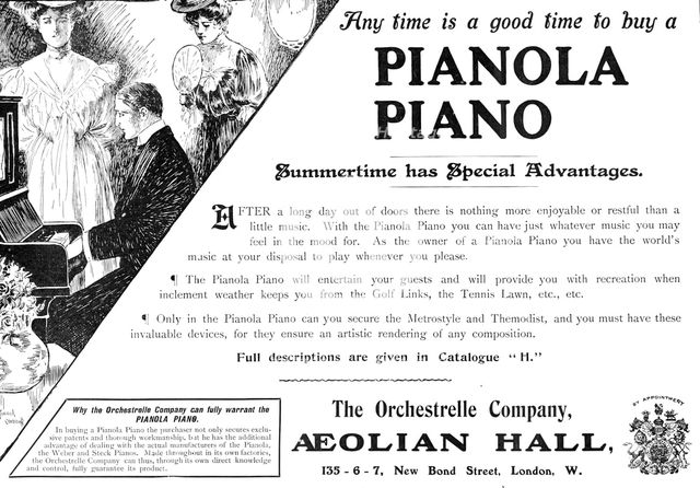Any time is a good time to buy a Pianola Piano, 1909. Creator: Unknown.