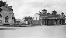 ANZ Bank (Old and New), Formerly - Bank of Australasia, Childers, Queensland, 1954. Creator: Jack Bain