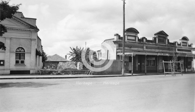 ANZ Bank (Old and New), Formerly - Bank of Australasia, Childers, Queensland, 1954. Creator: Jack Bain.
