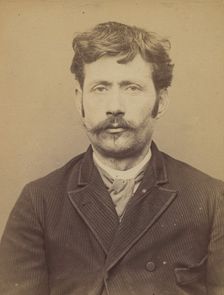 Anacléto. Joseph, Jean-Baptiste. 36 ans, né le 14/7/57. Coiffeur. Anarchiste. 16/3/94., 1894. Creator: Alphonse Bertillon