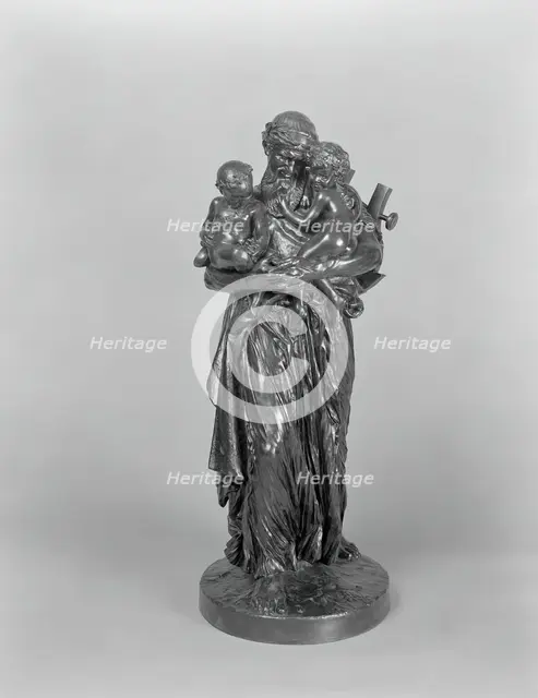 Anacreon with the Infants Bacchus and Cupid, modeled 1878 (cast c. 1893). Creator: Jean-Leon Gerome.