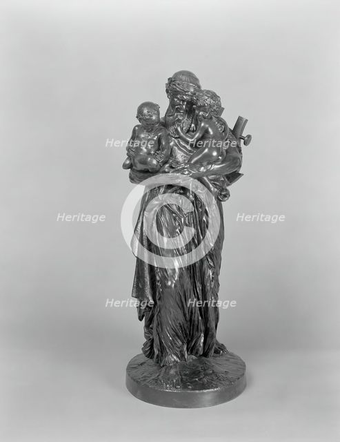 Anacreon with the Infants Bacchus and Cupid, modeled 1878 (cast c. 1893). Creator: Jean-Leon Gerome.
