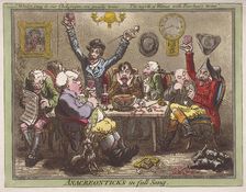Anacreontick's in full Song 1801. Artist: James Gillray