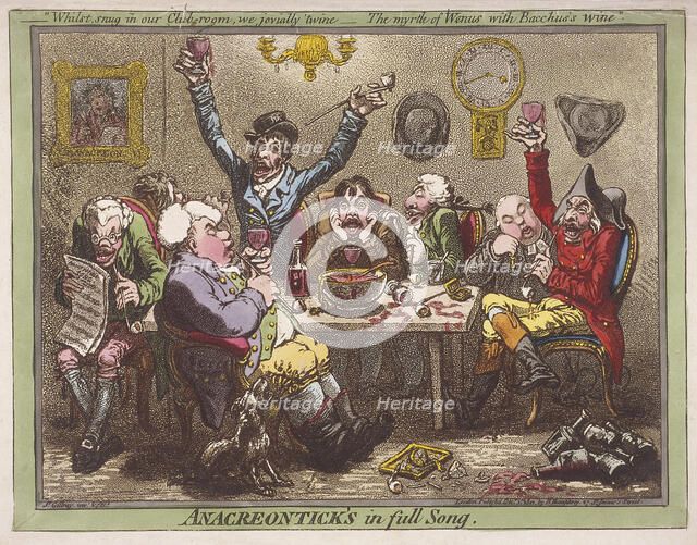 'Anacreontick's in full Song', 1801. Artist: James Gillray