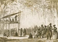 Anabaptist preaching, Virginia, USA, 1841. Creator: Unknown