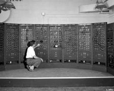 Analog Computing Machine in Fuel Systems Building, Cleveland, Ohio, USA, 1949. Creator: NASA