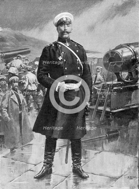 Anatoly Mikhaylovich Stossel, Russian general, Russo-Japanese War, 1904-5. Artist: Unknown