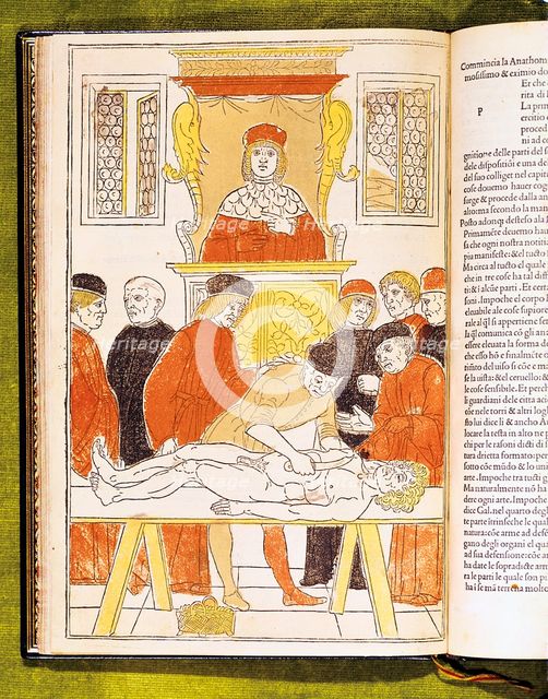 Anatomy lecture at Padua, Italy, 1483. Creator: Unknown.