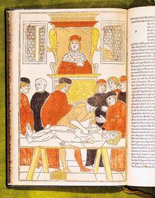 Anatomy lecture at Padua, Italy, 1483. Creator: Unknown