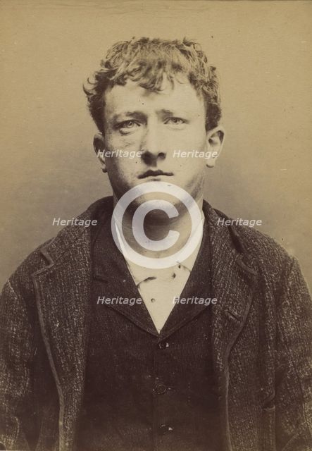 Anceau. Aimé-Firmin. 20 ans, né le 18/2/74 à Paris XIIe. Sculpteur sur bois. Anarchiste. 1..., 1894. Creator: Alphonse Bertillon.