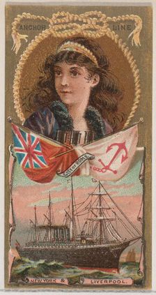 Anchor Line, from the Ocean and River Steamers series (N83) for Duke brand cigarettes, 1887., 1887. Creator: Unknown