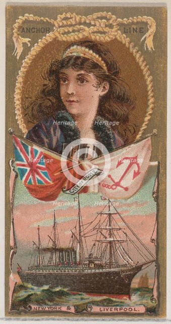 Anchor Line, from the Ocean and River Steamers series (N83) for Duke brand cigarettes, 1887., 1887. Creator: Unknown.