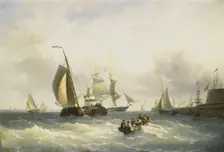 Anchorage at Bremerhaven, 1868. Creator: Willem Gruyter Jr