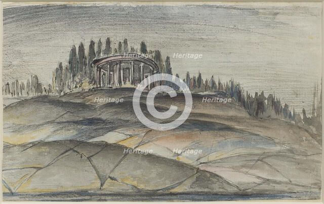 Ancient temple in landscape, 1799. Creator: Carl August Ehrensvard.