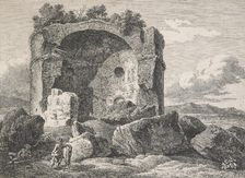 Ancient tomb on the Via Nevia outside Porta Pia, 1792. Creator: Johann Christian Reinhart