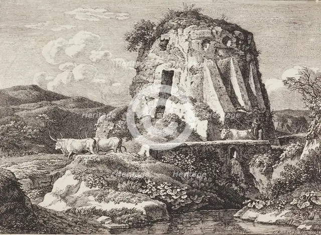 Ancient tomb in Via Nomentana, 1792. Creator: Johann Christian Reinhart.