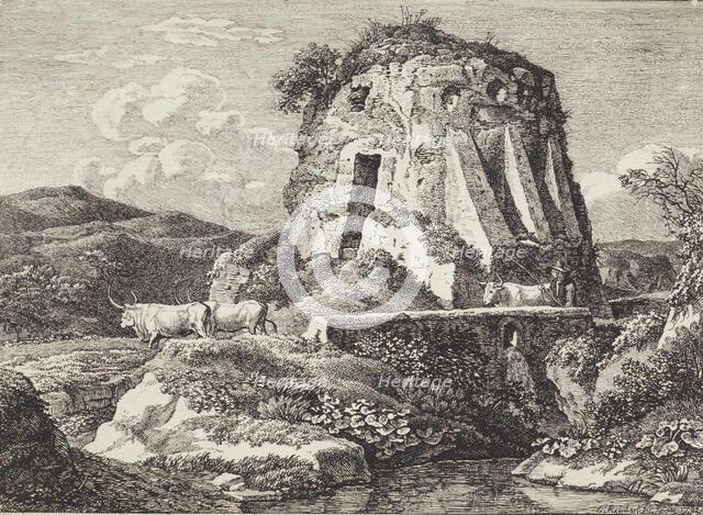 Ancient tomb in Via Nomentana, 1792. Creator: Johann Christian Reinhart.