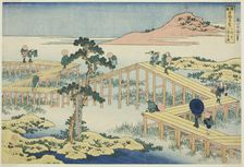 Ancient View of the Eight-planked Bridge in Mikawa Province (Mikawa no Yatsuhashi..., c. 1833/34. Creator: Hokusai