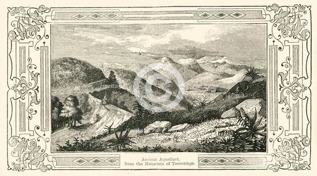 'Ancient Aqueduct, from the Mountain of Tezcosingo', 1849. Creator: Unknown.