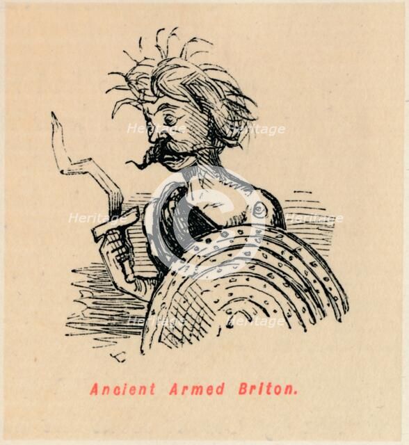 'Ancient Armed Briton', c1860, (c1860). Artist: John Leech.