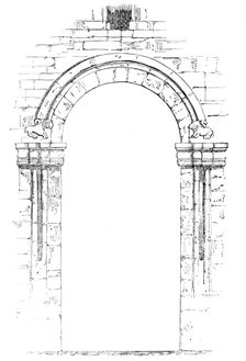 Ancient Arch in St. Benedict's Church, Cambridge, 1857. Creator: Unknown