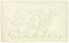 Ancient Bas-Relief with Battle of the Amazons, 1774. Creator: John Downman