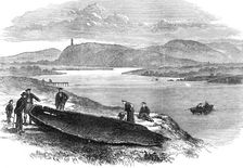 Ancient boat found in the bed of the River Forth at Stirling, 1874. Creator: Unknown