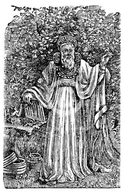 Ancient British Arch-Druid wearing the Breastplate of Judgement, c1900. Artist: Unknown